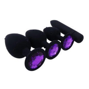 Set de 3 plugs anaux avec bijoux