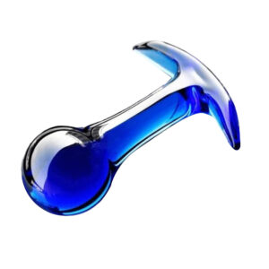 Plug anal boule bleu en verre