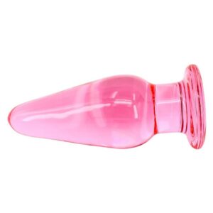 Plug anal en verre rose cristal