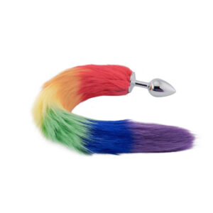 Plug queue de renard metal arc en ciel