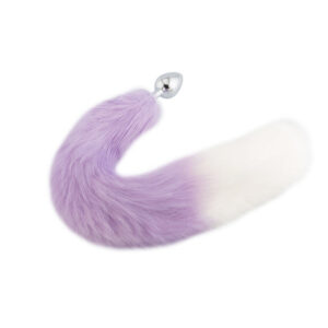 Plug queue de renard violet et blanc