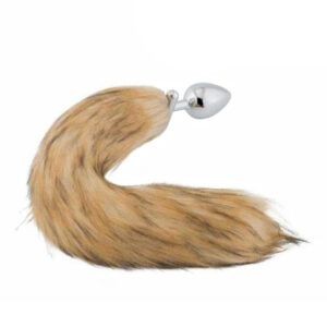 Plug metal queue de renard marron