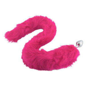 Plug metal queue de renard rose