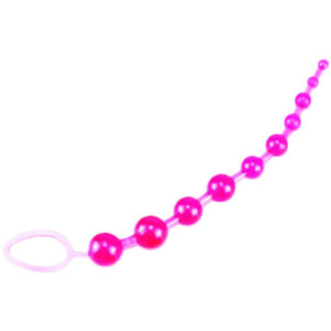 Plug anal doux avec perles rose