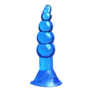 Plug anal silicone bleu perlé